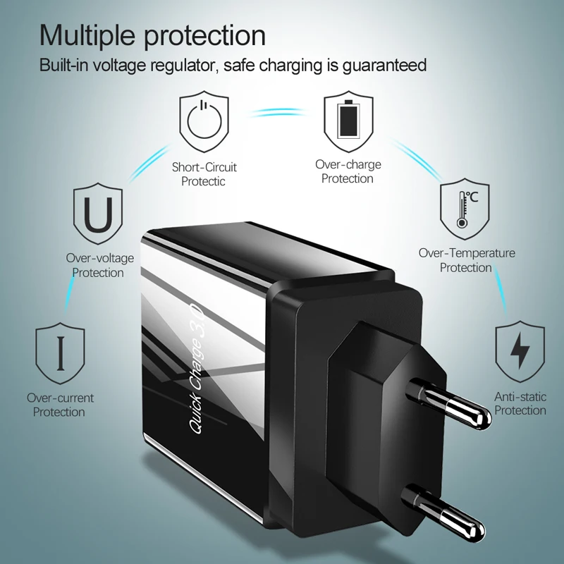 Быстрая зарядка 3 0 зарядное устройство с 4 портами USB быстрое для телефона Samsung Note 8