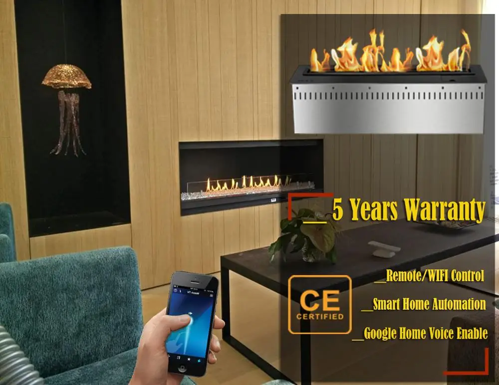 

Inno-Fire 24-дюймовый пульт дистанционного управления, интеллектуальный Современный Камин с черным или серебряным этанолом, биоэтаноло