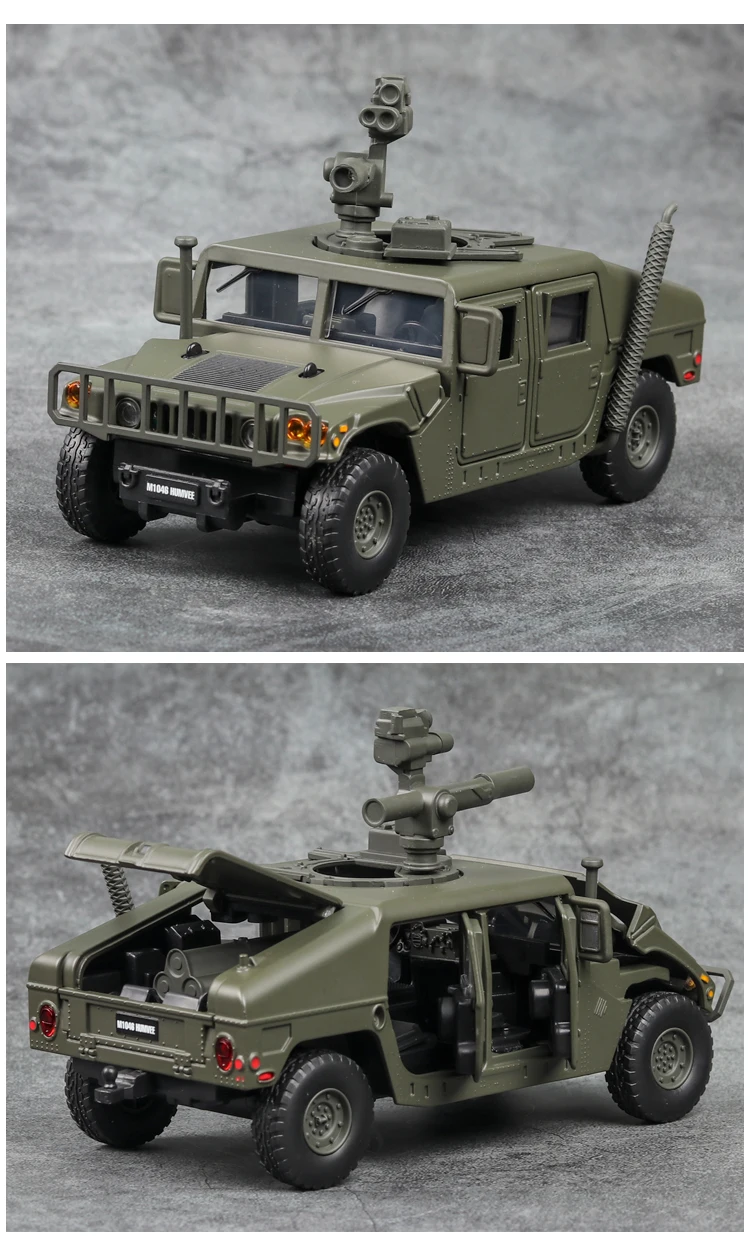 1:32 Hummer M1046 военный автомобиль модель усовершенствованная, от взрыва, бронетранспортер со звуком светильник сплав игрушечный автомобиль модель литая игрушечная машинка