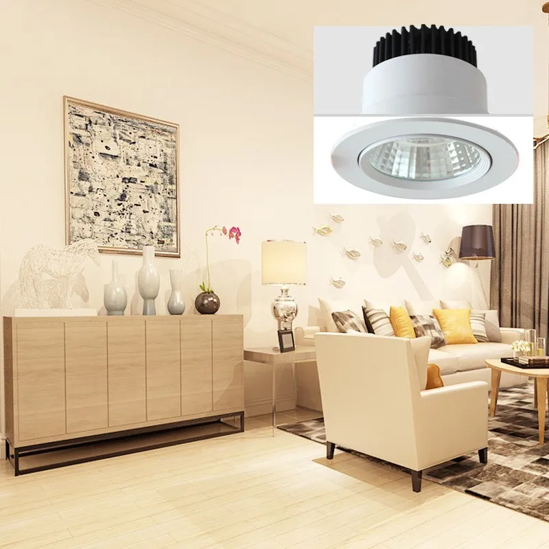 Прожектор COB AC85V-265V 3W5W7W9W12W15W20W Потолочный светильник Epistar Светодиодная лампа