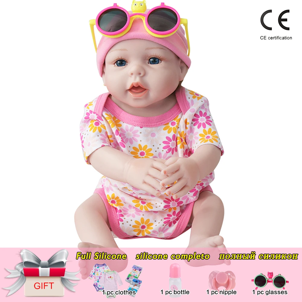 UCanaan/48 см Reborn Baby Doll Мягкие силиконовые детские куклы с голубыми глазами игрушки