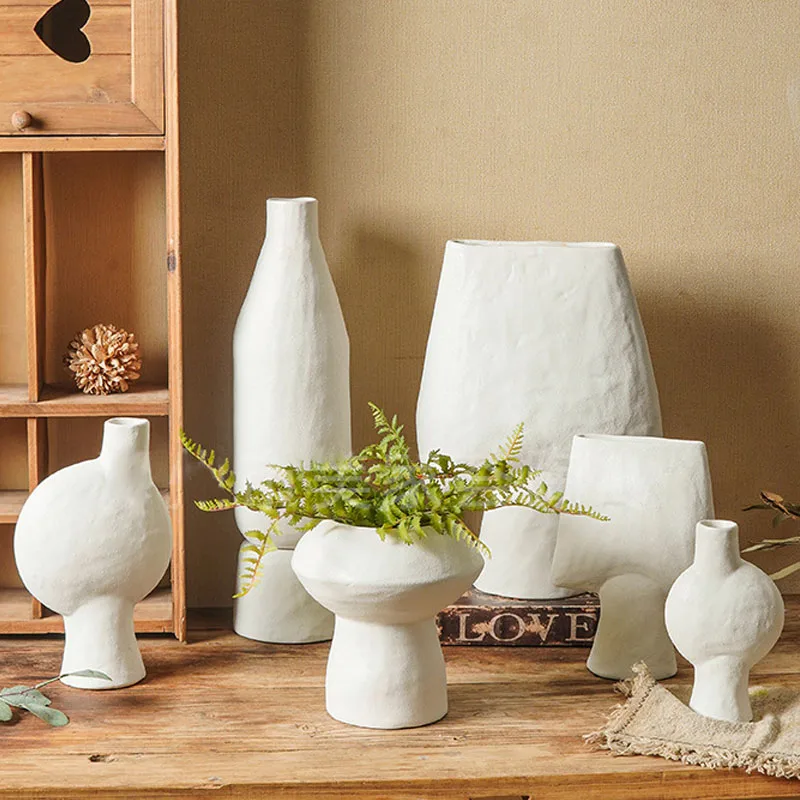 

Home Living Room Decoration Ceramic Flower Vase Art Vases Ornament Furnishings Flower Arrangement Artware Irregular Decorations
