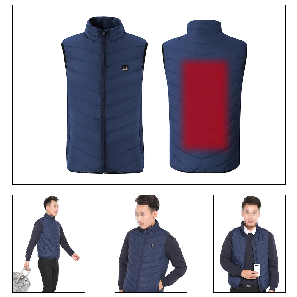 Мужская и женская электрическая теплая жилетка с подогревом USB куртка для