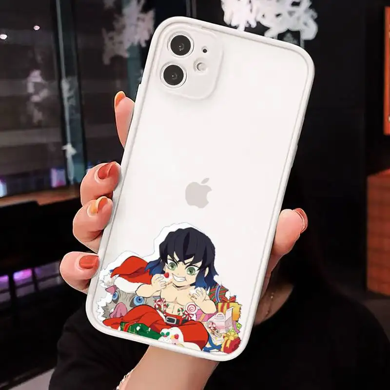 

Christmas Demon Slayer Phone Case matte transparent For iphone 7 8 11 12 plus mini x xs xr pro max cover