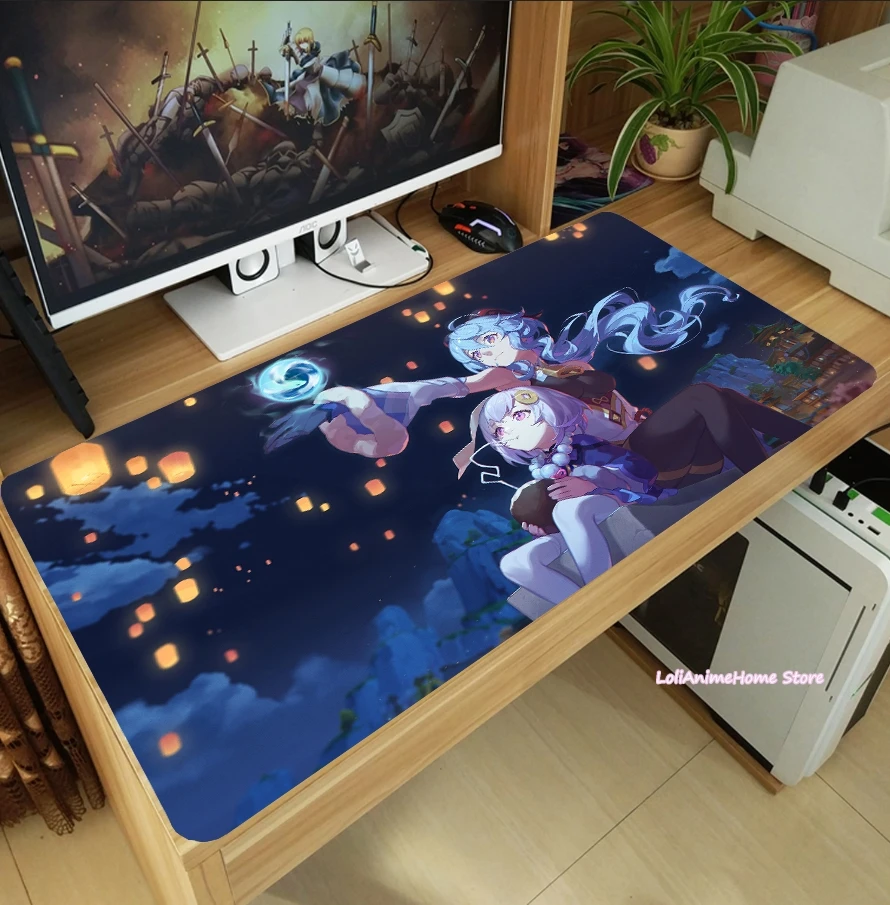 

Hot Genshin Impact Game Qiqi Large Mouse Pad Thicken Laptop PC Gaming Mice Mat Desk Keyboard Mat Anti-Slip Game Playmat