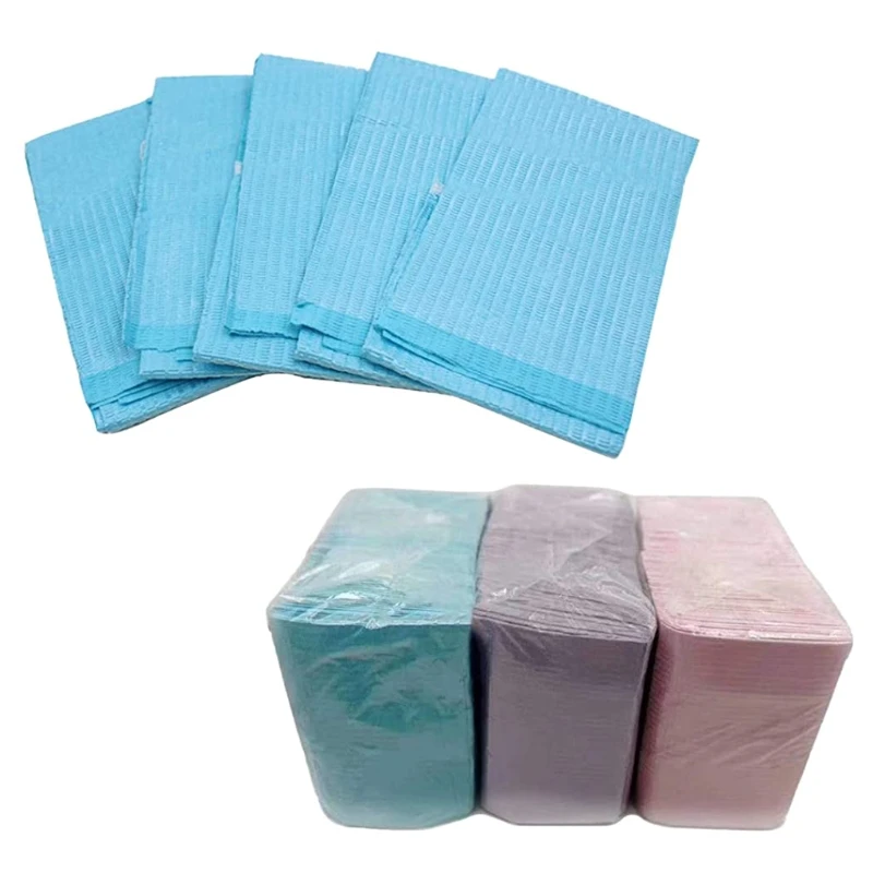 

094E 125Pcs 3 Ply Disposable Tattoo Tablecloth Hygiene Dental Bibs Napkins Absorbent Pad for Nail Art Manicure Table Mat