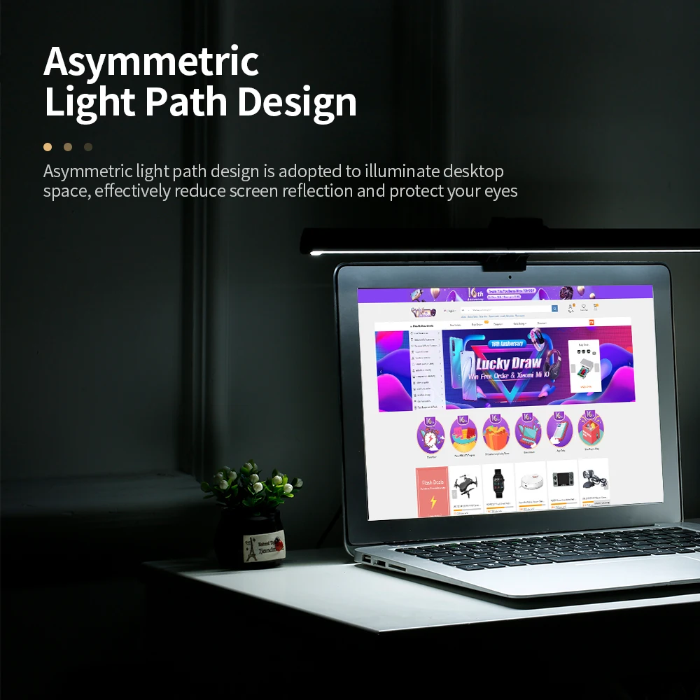 

USB Screen LED Eye-caring Lamp Computer Monitor Screen Hanging Lamp Office Lamp with Adjustable Color Tempearture Brightness