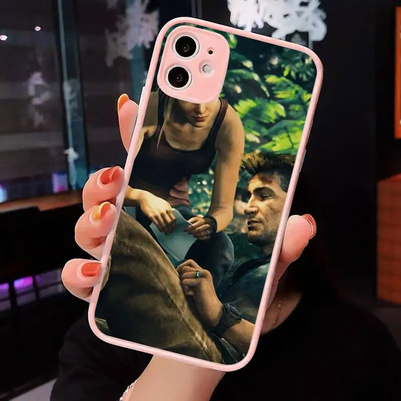 

Uncharted The Lost Legacy Phone Case For iPhone 12 11 Mini Pro XR XS Max 7 8 Plus X Matte transparent Pink Back Cover