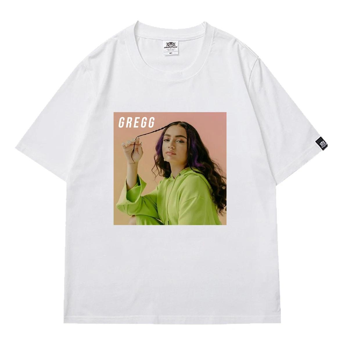 

2021 Summer Avani Gregg 02 Print Boys O-neck Loose Streetwear Male Oversized T-shirt Men T-shirt Short Sleeve Black Tee Tops