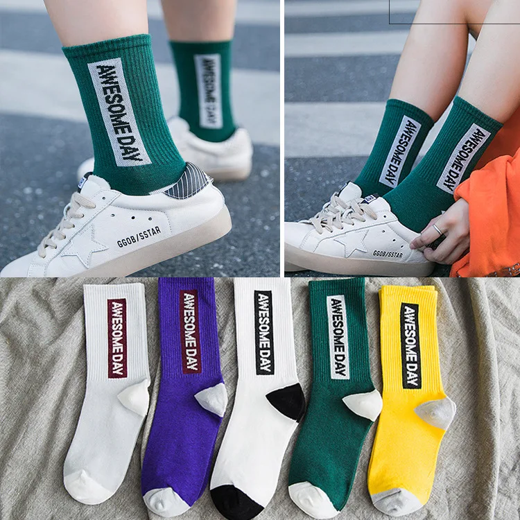 Женские носки в Корейском стиле длинные для скейтбординга хип-хоп | Женская