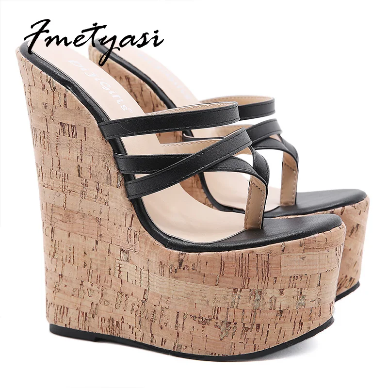 

Wedge High-heeled Pumps for Woman High Platform Ladies Shoes Super Wedges Summer Shoes Round Toe Comfortable Narrow Band