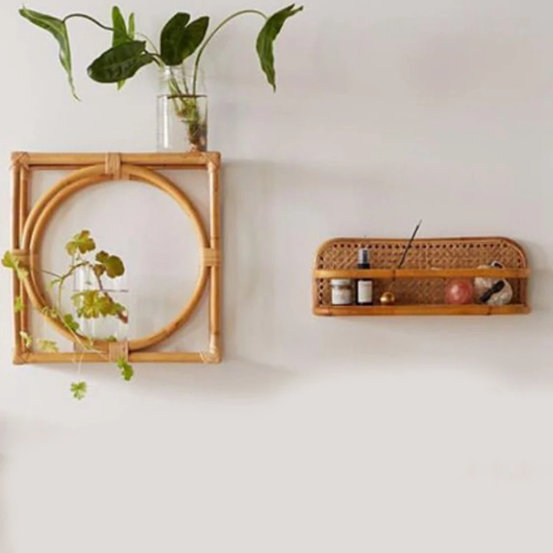 

Kids Garments Organizer Rack Clothes Hat Hanging Rattan Wall Storage Bookshelf