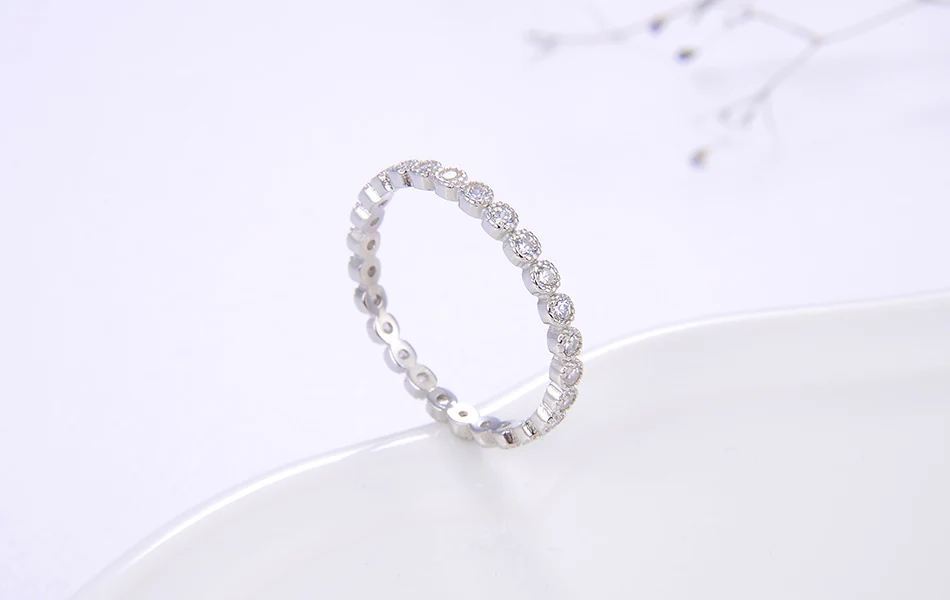 ORSA JEWELS, Настоящее серебро 925 пробы, складные кольца для женщин, полный круг, AAAA, циркониевое кольцо, кольца на палец, свадебные, обручальные ювелирные изделия SR145