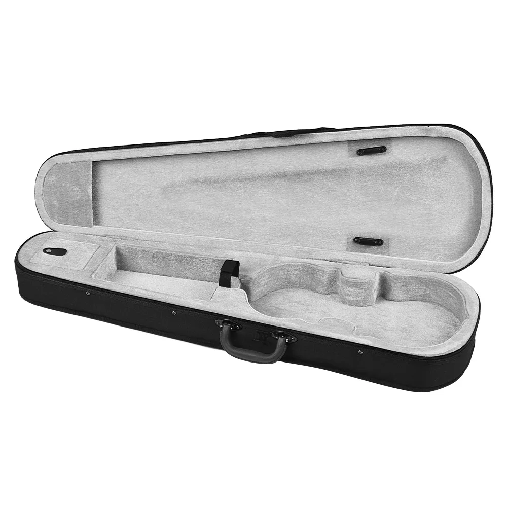 

Professional 1/4 Violin Carrying Case Violin Triangle Shape Case Box Hard & Super Light with Shoulder Straps Black