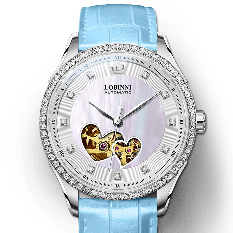 Switzerland LOBINNI Women Watches Luxury Brand Japan MIYOTA 8N24 Automatic Mechanical Clock Sapphire Diamond Ladies Watch L2002