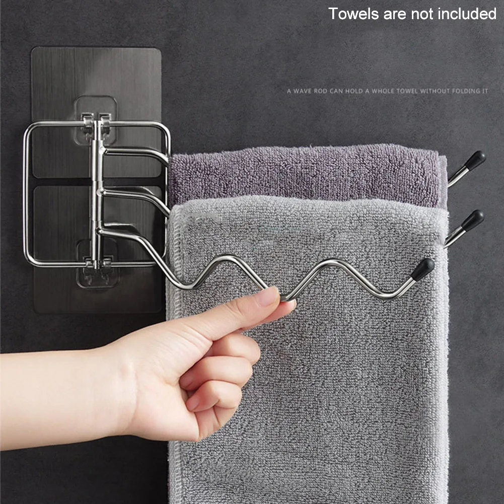 

2 шт., самоклеящиеся держатели-органайзеры для полотенец, из нержавеющей стали