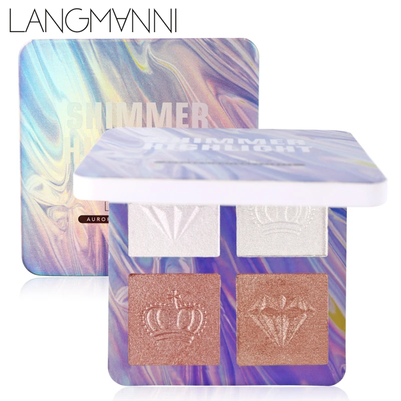 4 цвета лица Макияж Маркер бронзер палитра макияж кисти блеск осветлитель