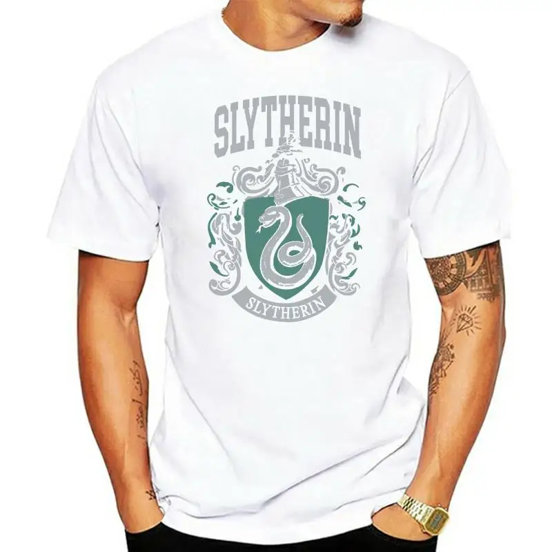 

Футболка Slytherin, удивительная Уникальная футболка с коротким рукавом, 100% хлопок, топы с графическим рисунком