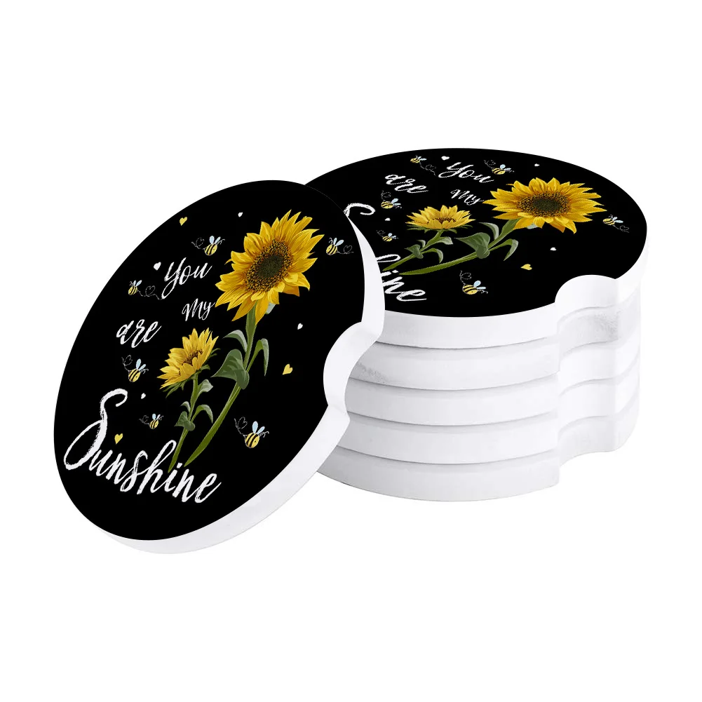 2 4 6 шт./компл. керамический Автомобиль Подставка водонепроницаемый You Are My Sunshine