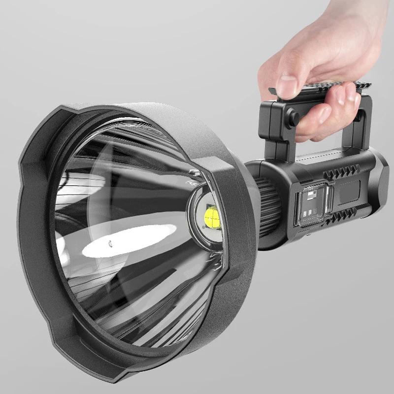 Satin Al Süper Parlak LED Taşınabilir Spot El Feneri Projektör Tabanı Ile Su Geçirmez Projektör USB Torch Dropshipping