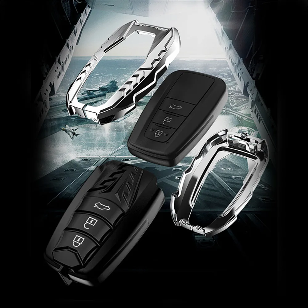New Zinc Alloy Car Remote Key Case Cover Fob Holder Bag For 2019 Toyota Corolla Camry Avalon Prius Hatchback CHR Accessories | Автомобили