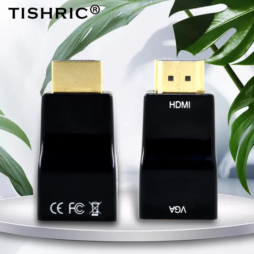 TISHRIC HDMI к VGA HD видео 1080P цифровой аналоговый аудиоконвертер в коробке адаптер HDMI VGA для ПК ноутбука ТВ коробка проектор