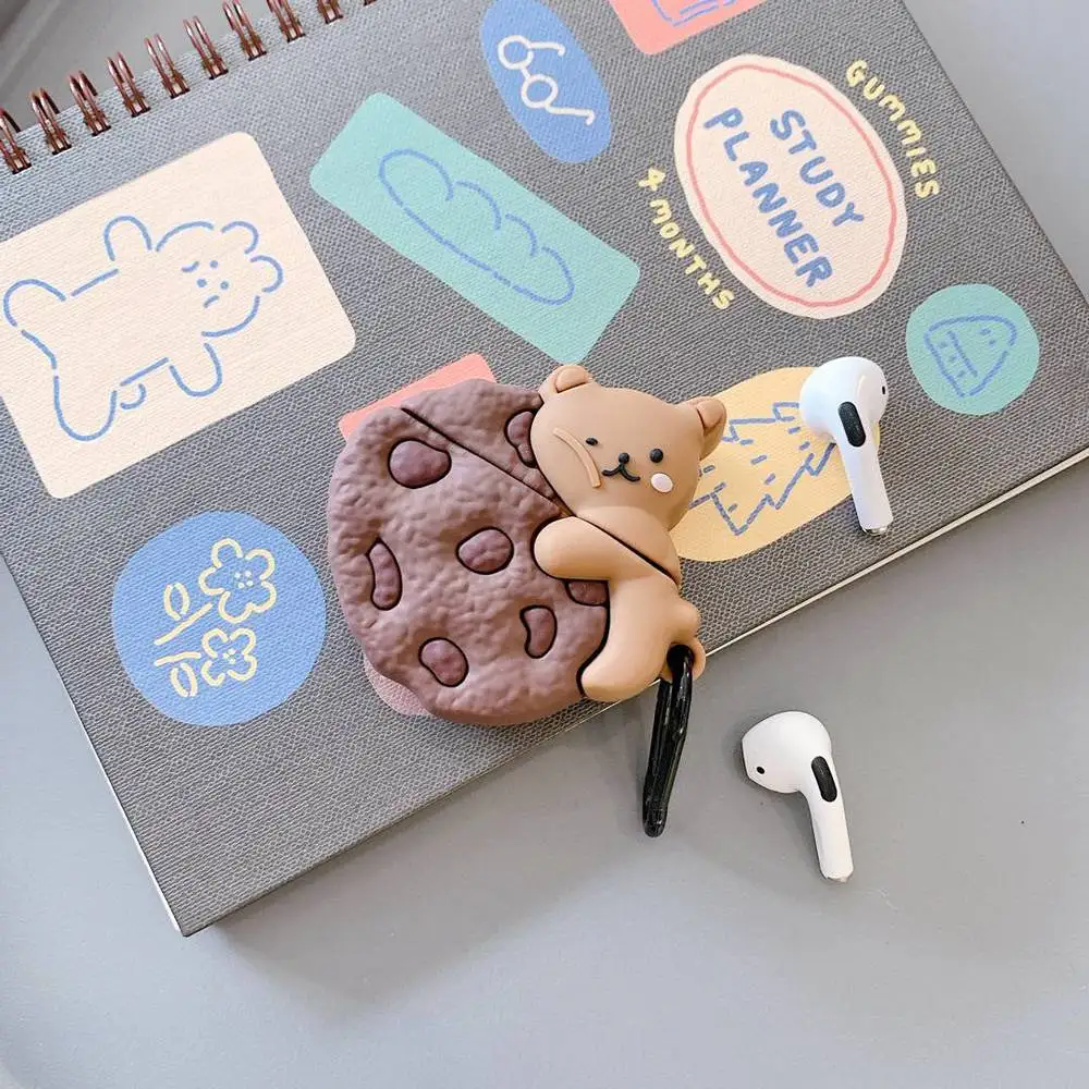 

Чехол для Pro 4 /Mini 4, силиконовый чехол для наушников с милым медведем, защитный чехол для наушников Air pod 4 Mini