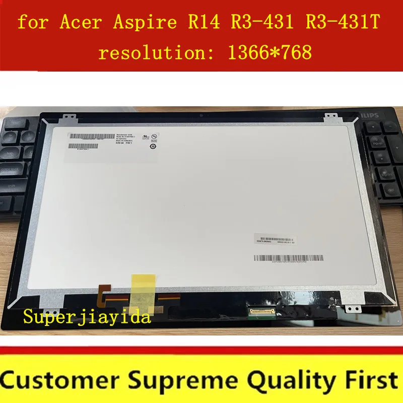 Сенсорный ЖК-экран 14 дюймов HD для Acer Aspire R14 R3-431 R3-431T со светодиодной подсветкой
