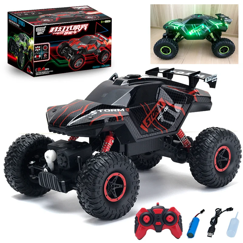 

2021 NEW Spray Light Four Wheel Drive Climbing Car Bigfoot Remote Control Off Road Vehicle Toy Model Car Gift For Children