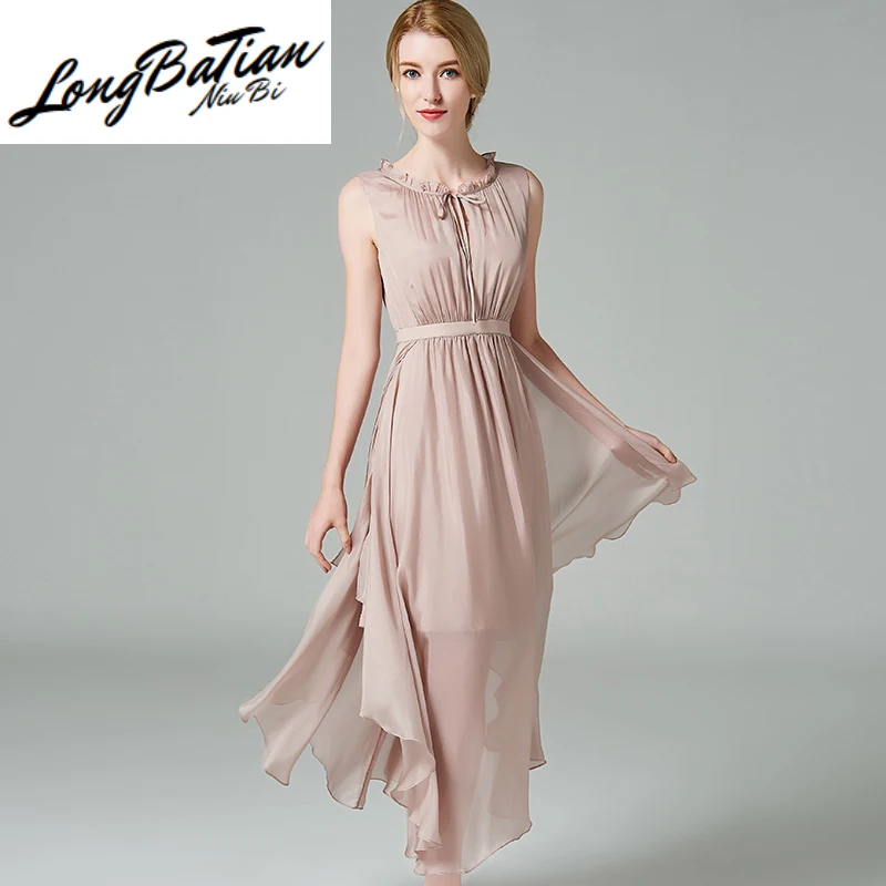 Женское вечернее платье из натурального шелка без рукавов Z17ES72|Женские платья| |