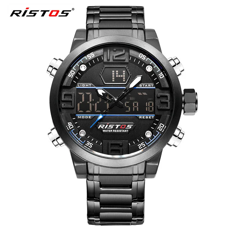 

New multifunctional men's watch fashion sports waterproof dual display electronic watch