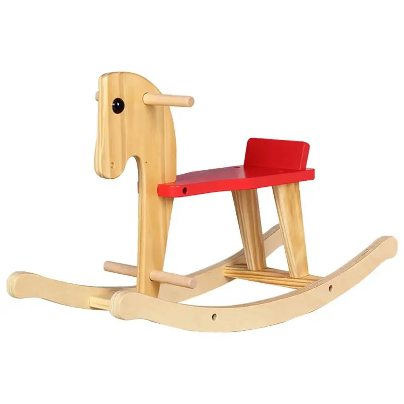 

1Pc Wooden Horse Chair Rocking Horse Baby Rocking Chair Educational Toy for Kids