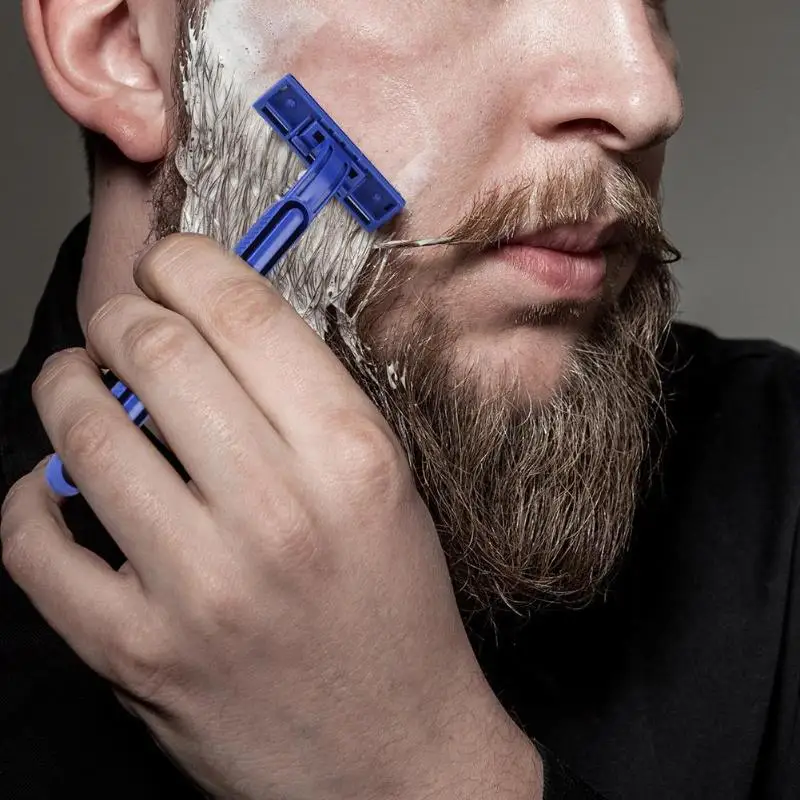 Двухслойные лезвия портативная ручная Бритва для мужчин лица одноразовые бритвы