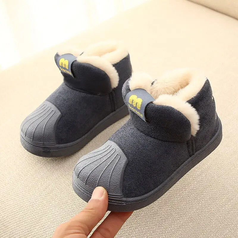 New Winter Snow Boots For Kids Girls Home Slippers Cartoon Unicorn Baby Girls Shoes For Children Boys Indoor Bedroom Slippers