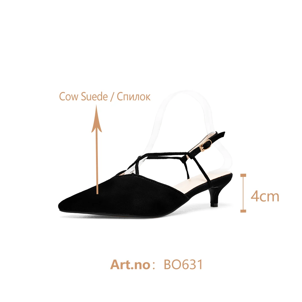 

BESCONE Slingback Sandals Women Elegant Narrow Band Fashion Pointed Toe Low Heels Sexy Sandals New Concise Handmade Shoes BO631