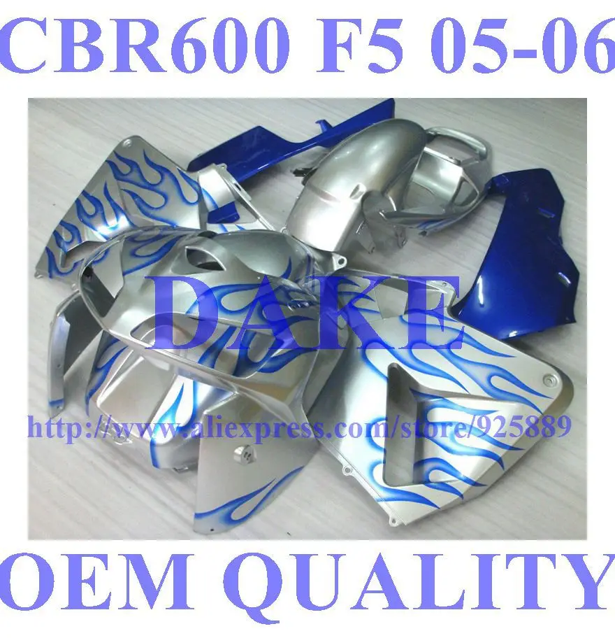 

DAKE + Injcetion mold fairing kit for #b71h1 HONDA CBR600RR 05 06 F5 CBR 600RR 2005 2006 fairings blue flame silver