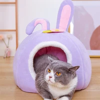 cat bed cat house sofa beds for cats sleeping kennel rabbit closed cats bed winter warm pet kennel sot cushion mats pet supplies