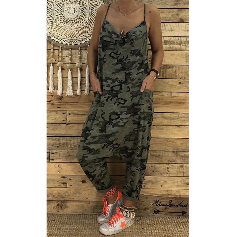 Женский Повседневный комбинезон на бретельках Летний Новый модный Свободный