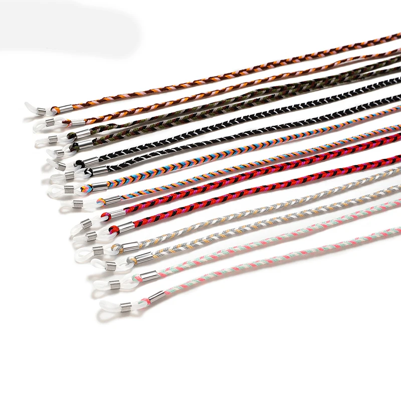 Ретро плетеные очки со стрелками цепочка веревка держатель солнцезащитные