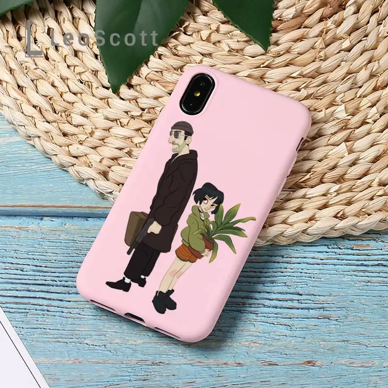 

Fashion Lon movie cartoon Phone Case Candy Color for iPhone 11 12 mini pro XS MAX 8 7 6 6S Plus X 5S SE 2020 XR