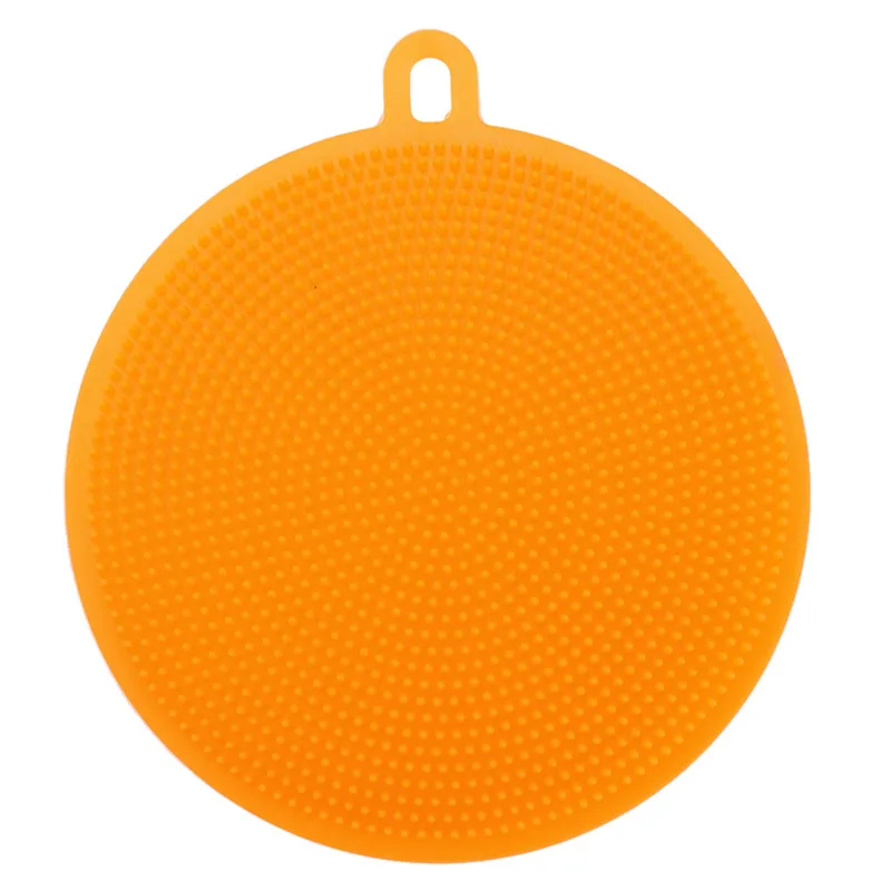 Orange 1/3/4 шт. Кухня щеточка для чистки силиконовая щетка для мытья посуду кастрюля Губка скруббер для фруктов овощей тарелок стиральная щетки для чистки - Цвет: Orange