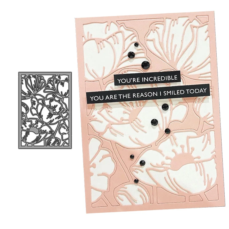 

JC Metal Cutting Dies Flower Frame Background Stencil Scrapbooking Craft Mold DIY Handmade Template Model Punch Blade Dies Cut