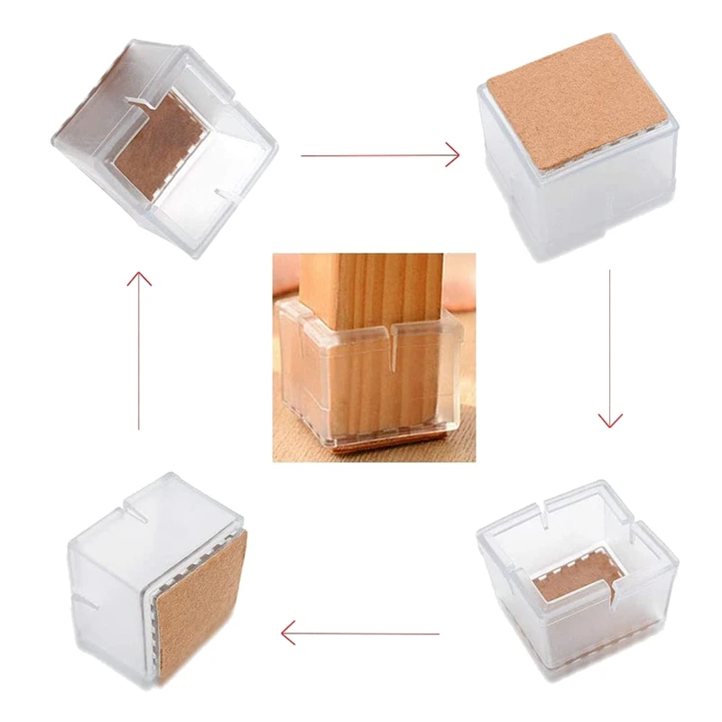 Прозрачный силиконовый Квадратный фурнитуры для ножек стола шапки защитные