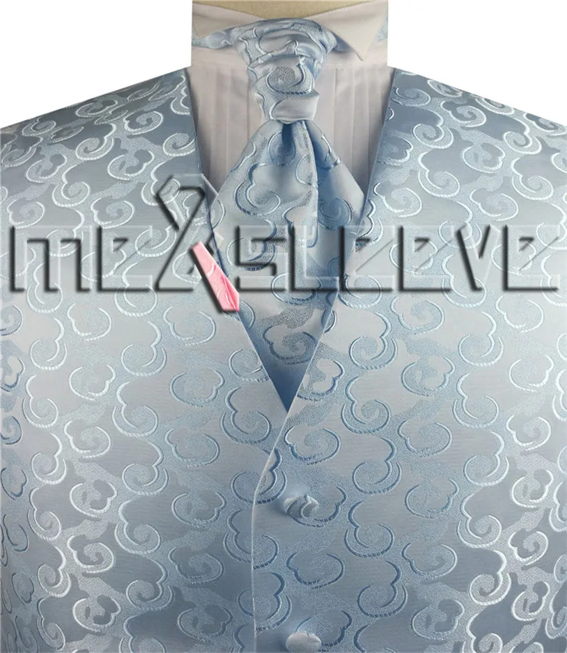 free shipping Men's bridegroom elegant cloudy pattern fabric waistcoat set