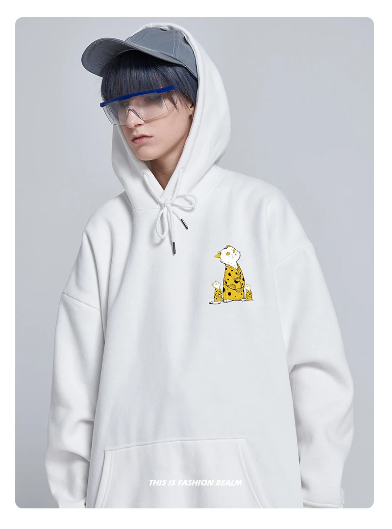 

Женский пуловер с капюшоном, хлопковая толстовка с длинным рукавом и мультяшным принтом, уличная одежда в Корейском стиле на осень, 2020