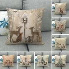 Рождественская наволочка 2022 новогодний домашний декор наволочка для дивана Рождественский лось кролик в снежном лесу наволочки