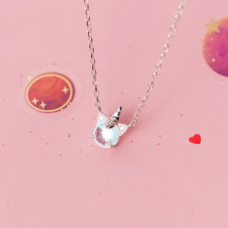 Женское ожерелье из серебра 925 пробы с кулоном в виде единорога | Украшения и