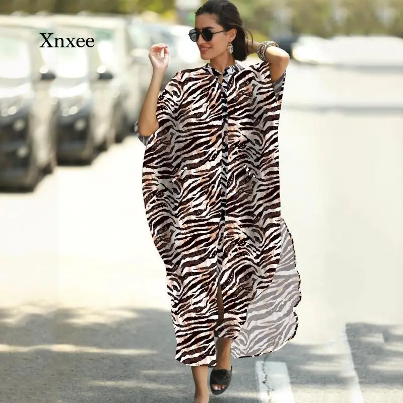 Накидки 2021 женское пляжное кимоно с принтом длинное платье саронг пляжная одежда