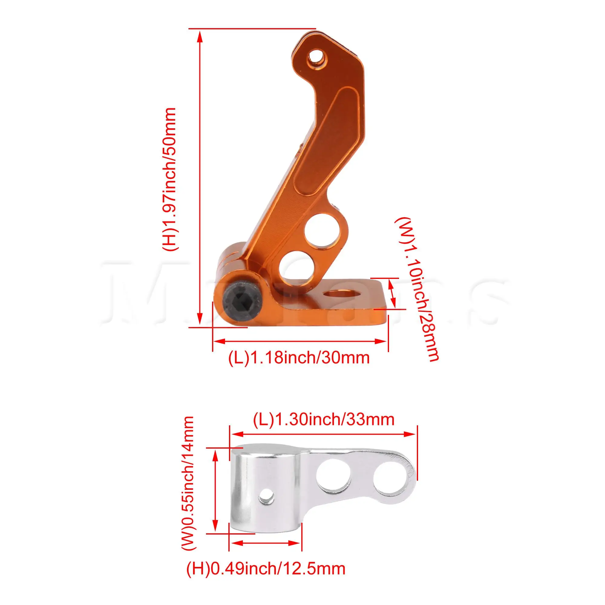 

FPV Aluminum Alloy Mounting Bracket with Shaft Rod Aperture 6.5mm Orange