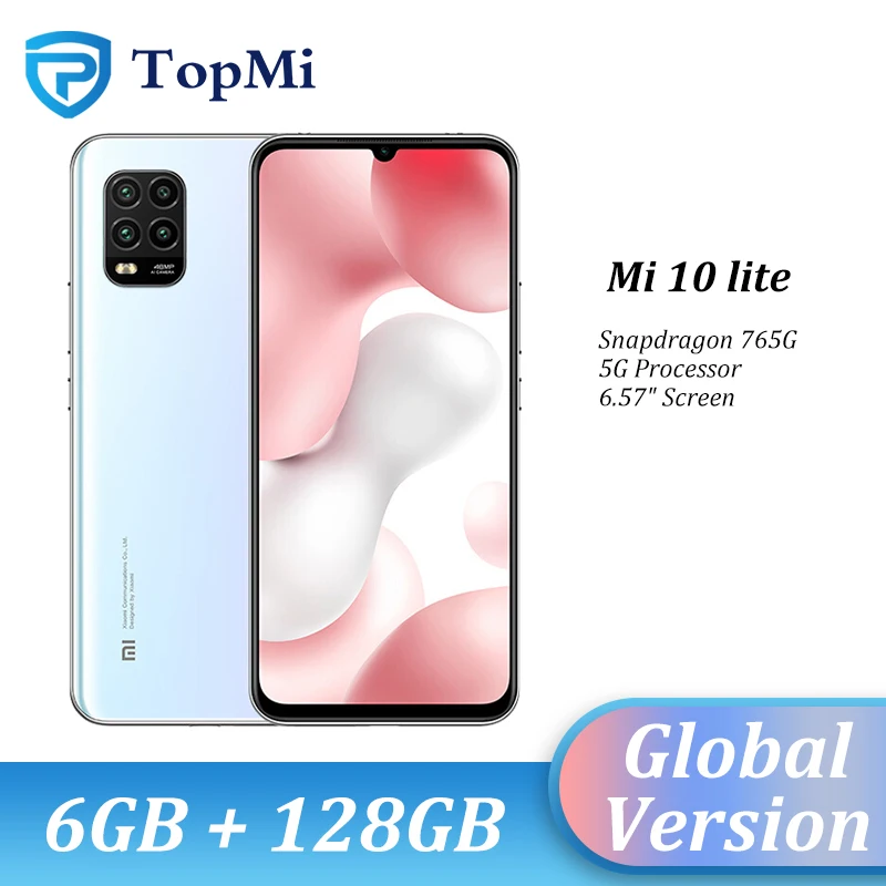 Глобальная версия смартфона Xiaomi Mi 10 Lite 6 ГБ + 128 Гб Snapdragon 76 Восьмиядерный процессор